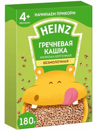 Heinz Каша безмолочная низкоаллергенная гречневая "Я пробую", c 4 месяцев, 180 г