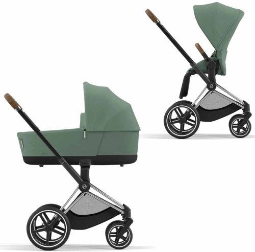 Cybex Коляска 2 в 1 Priam IV Rosegold / цвет Leaf Green (зеленый), рама розовое золото