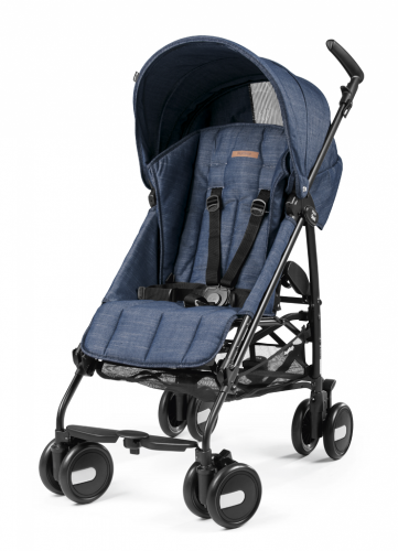 Peg-Perego Коляска детская прогулочная Pliko Mini + бампер передний / цвет Urban Denim джинс