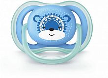 Philips Avent Серия Ultra air Соска-пустышка силиконовая ортодонтическая 6-18 мес для мальчика  SCF542/12